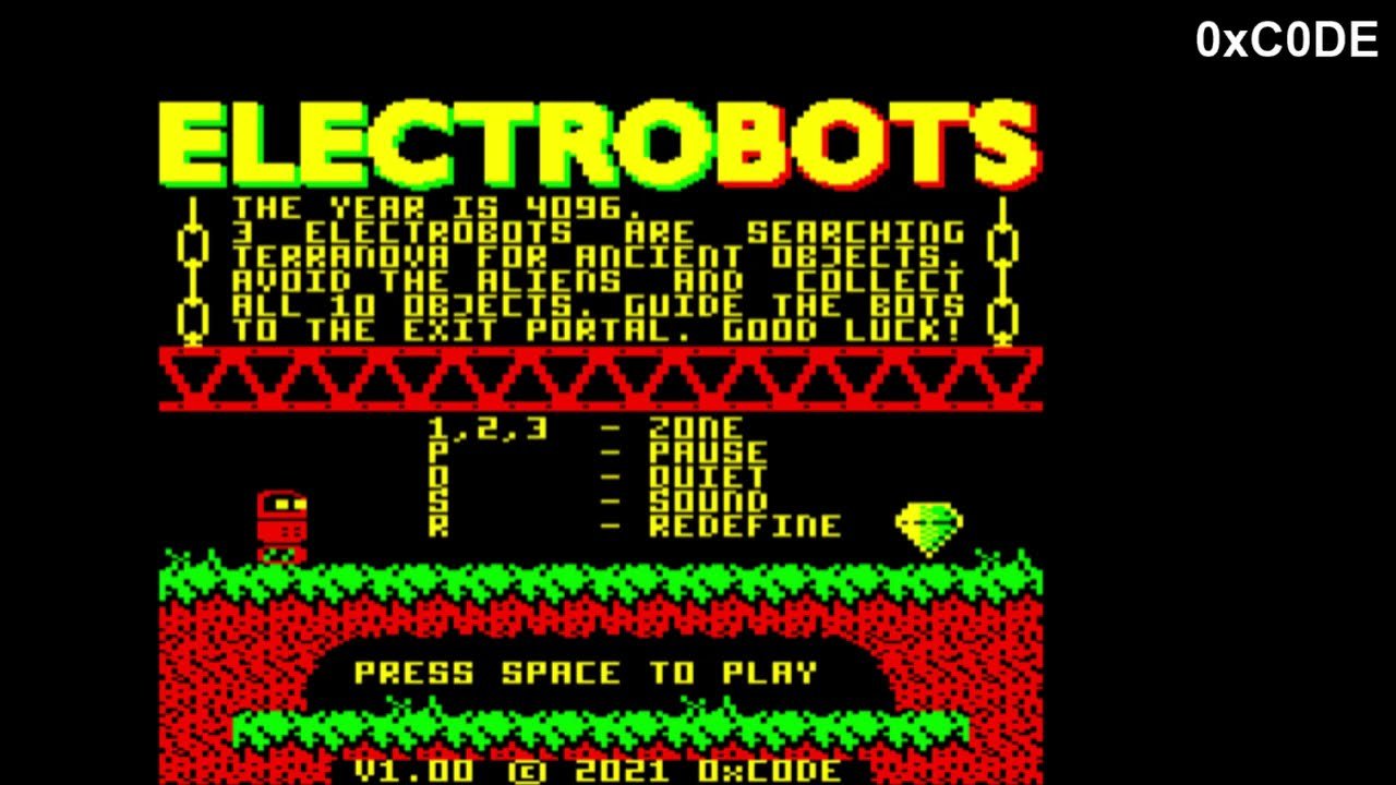 Electrobots platformer for Acord and BBC computers