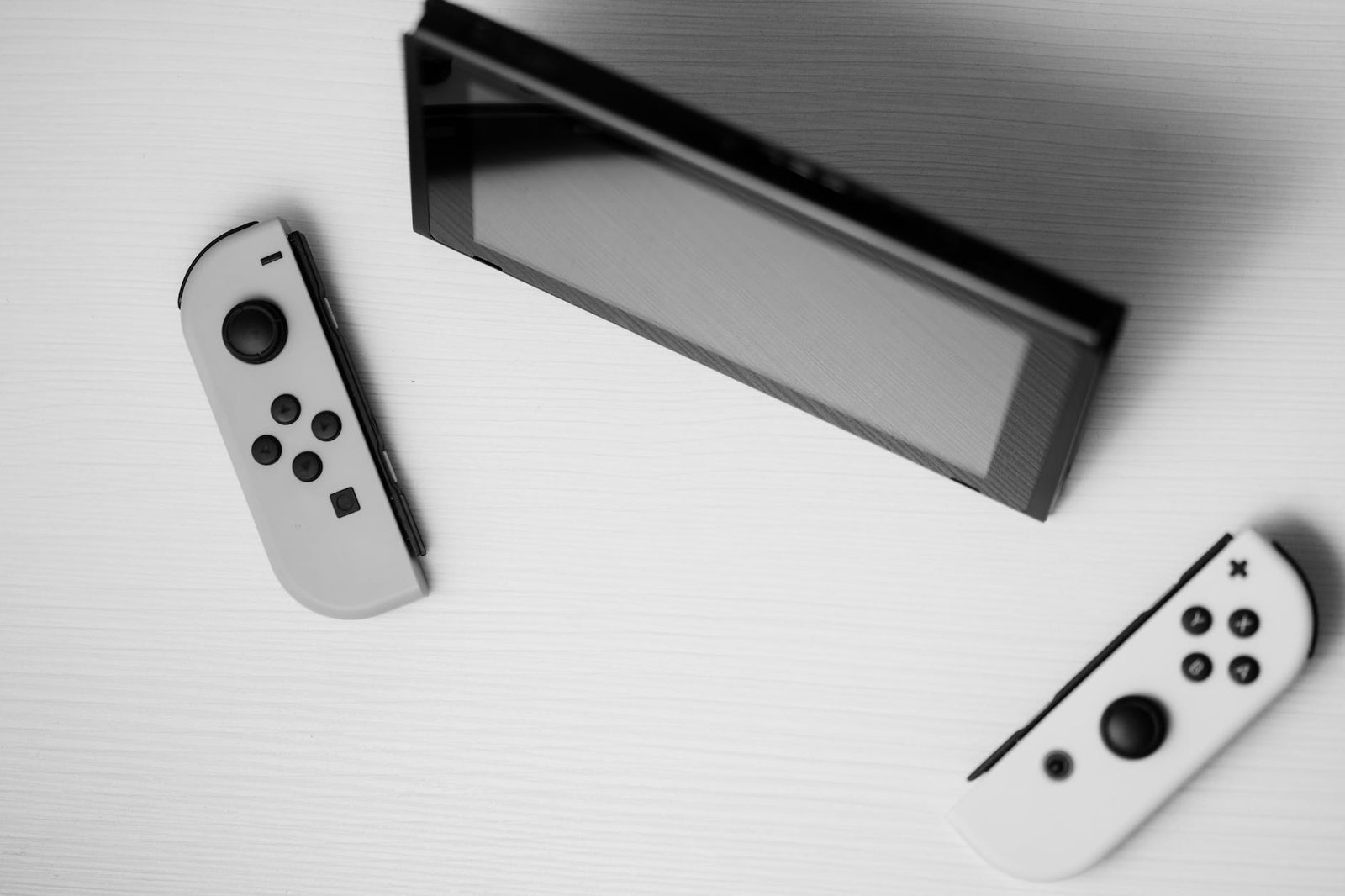 a black and white game console