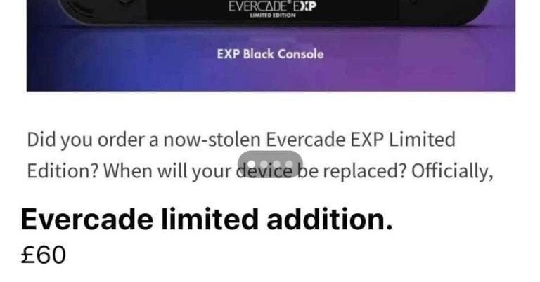 Stolen Black Evercade EXP Limited Editions Appear for Sale on Facebook